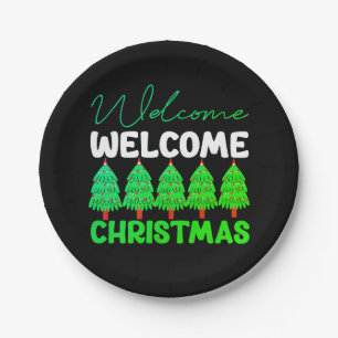 Welcome Christmas Tree Holiday Design-85600 Paper Plate