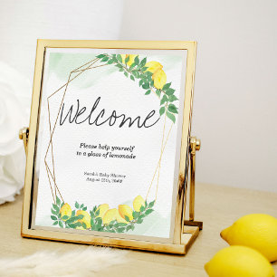 Welcome Citrus Lemons Lemonade Table Sign