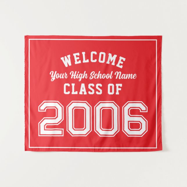 Welcome Class of 2006, 20 Year Reunion Decor Tapestry (Front (Horizontal))