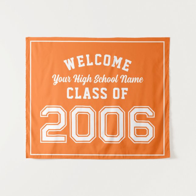 Welcome Class of 2006, 20 Year Reunion Decor Tapestry (Front (Horizontal))
