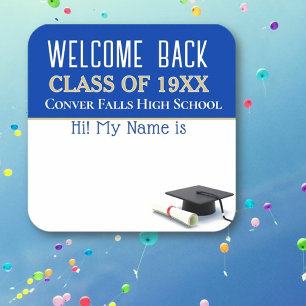  Welcome! Class Reunion name tag stickers