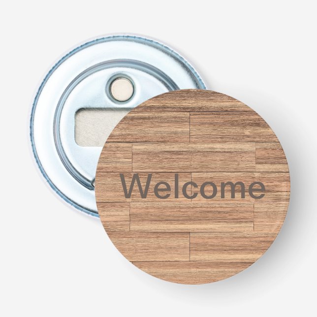 Welcome color wood art bottle opener (Front)