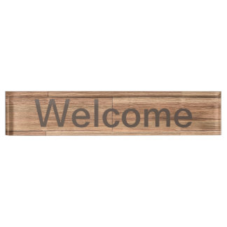 Welcome color wood art nameplate