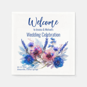 💍Welcome Cornflowers and Lavender Napkin