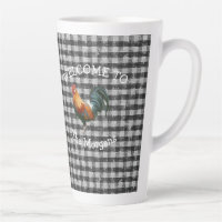 Welcome Cow Black and White Check Farmhouse Name