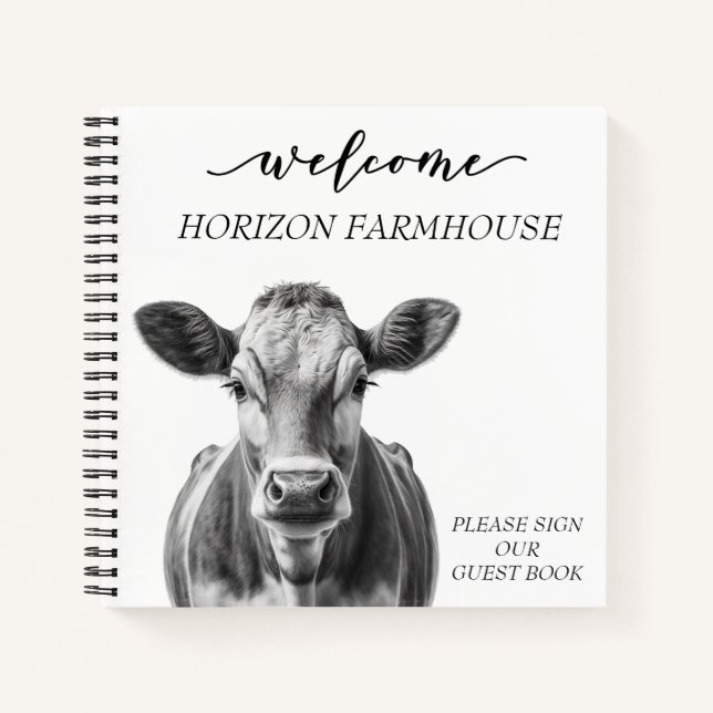 Welcome Cow Farmhouse Cabin Home Rental  Notebook (Front)