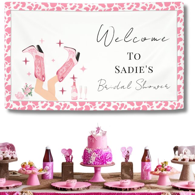 Welcome Cowboy Boots & Bubbly Bridal Shower  Banner (Creator Uploaded)