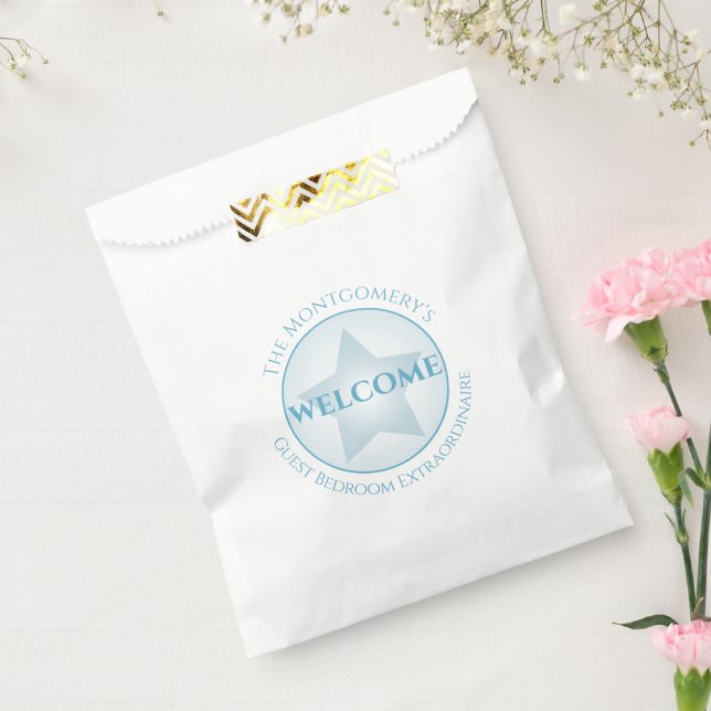 Welcome Custom Name Guest Bedroom Pastel Star Favour Bags (Sealed)
