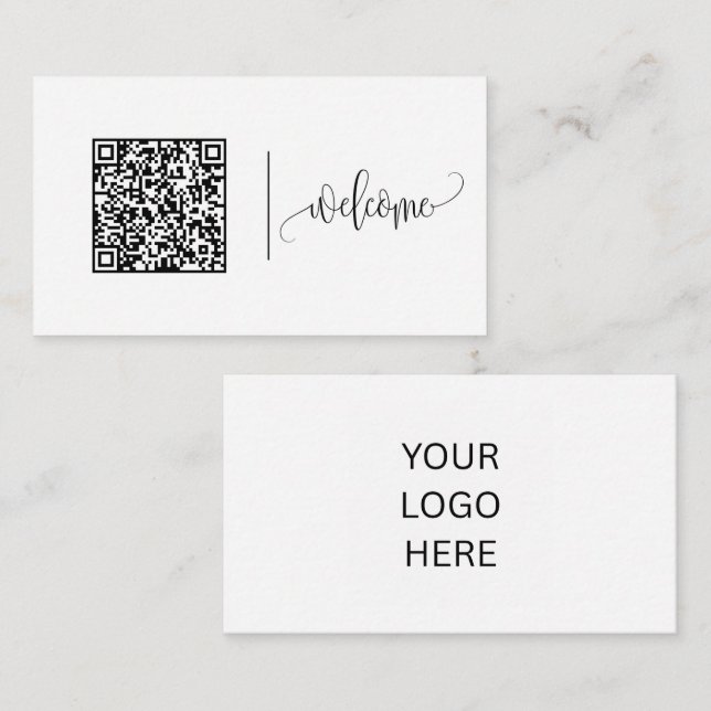 Welcome | Customisable QR code And Logo Template  Business Card (Front/Back)