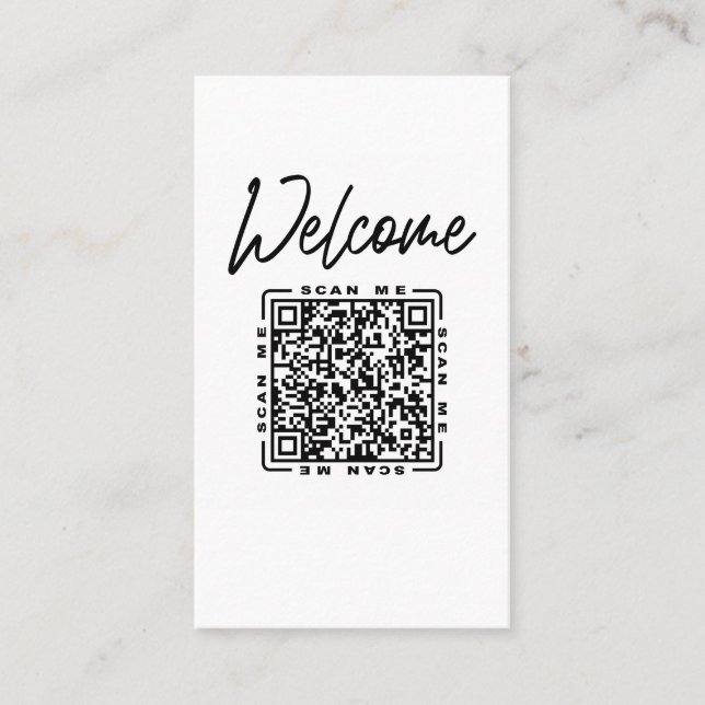 Welcome | Customisable QR code And Logo Template  Business Card (Front)