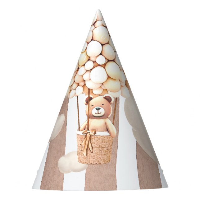 Welcome Cute Bear Baby Shower Party Hat (Front)