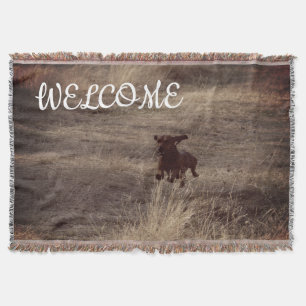 Welcome, dachshund throw blanket