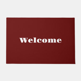 Welcome Dark Red Doormat