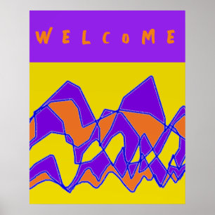 WELCOME DESIGNED FOR YOU PURPLE AND MUSTARD POSTER
