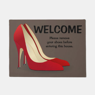 Welcome Door Mat Please Remove Your Shoes Grey