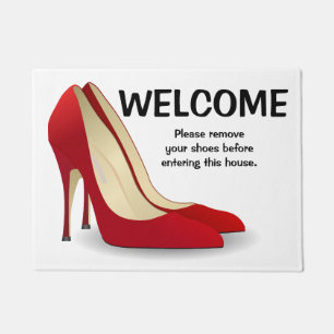 Welcome Door Mat Please Remove Your Shoes White