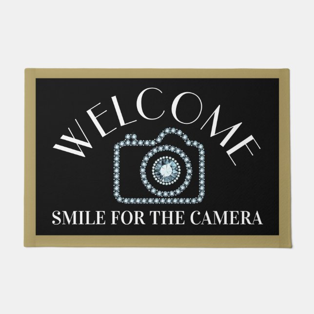 Welcome Door Mat - Smile for the Camera (Front)