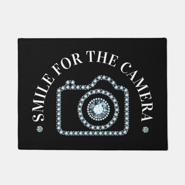 Welcome Door Mat - Smile for the Camera (Front)