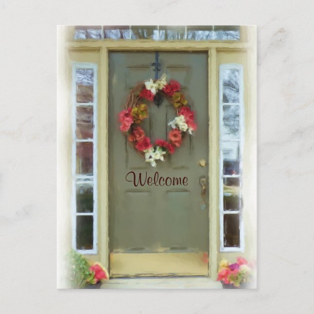 Welcome Door New Home Just Moved Postcard (Front)