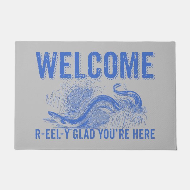 Welcome Eel Humour Doormat (Front)