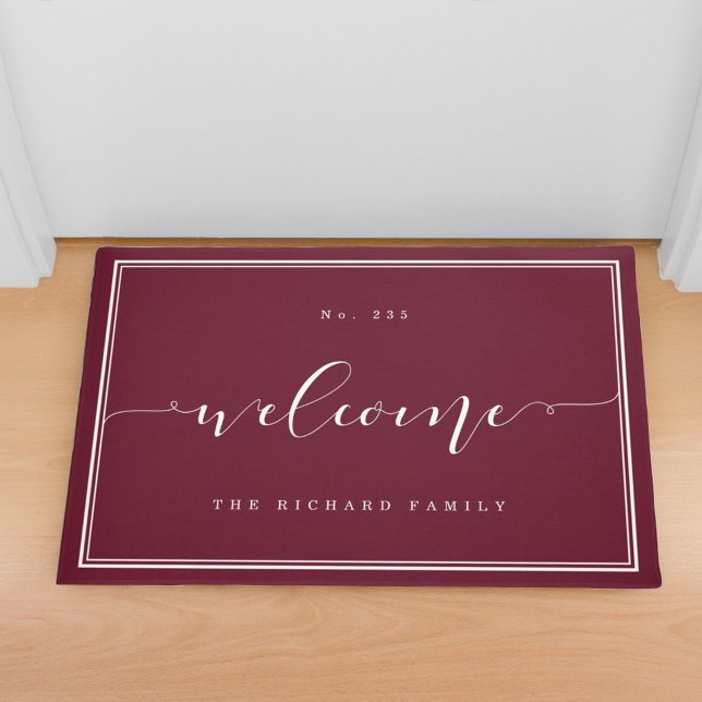 Welcome | Elegant Calligraphy House & Family Name Doormat (Creator Uploaded)
