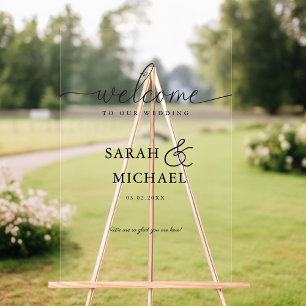 WELCOME! Elegant, Wedding  Acrylic Sign
