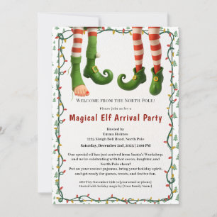 Welcome Elf Party   North Pole Arrival Celebration Invitation