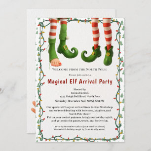 Welcome Elf Party   North Pole Arrival Celebration Invitation