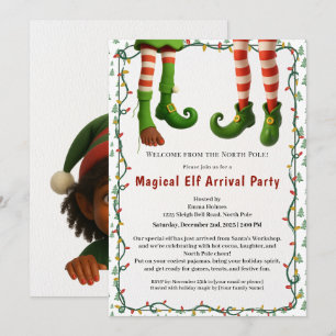 Welcome Elf Party   North Pole Arrival Celebration Invitation