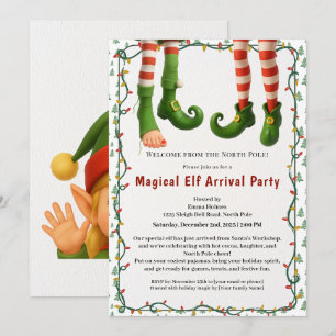Welcome Elf Party   North Pole Arrival Celebration Invitation