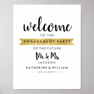 Welcome Engagement Poster Sign Future Mr and Mrs