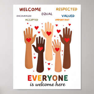 Welcome Everyone Is Welcome Here Idaho Teacher  Poster