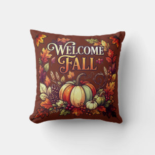 Welcome Fall. Autumn Harvest. Cushion