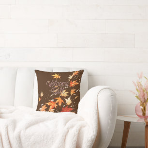 Welcome Fall, Autumn Leaves Cushion