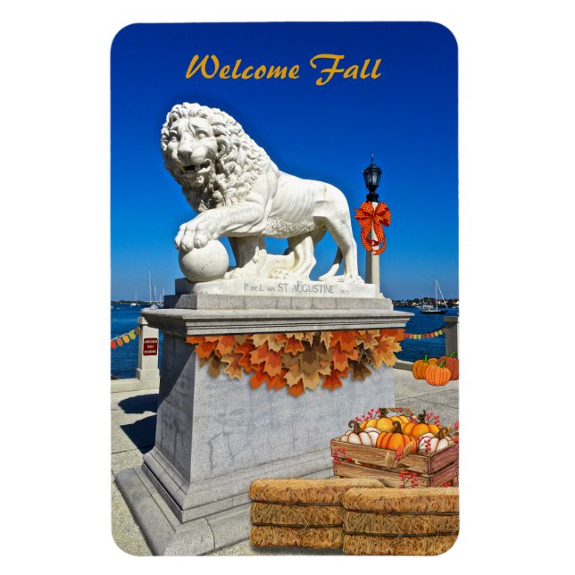 Welcome Fall Coastal St Augustine Florida Magnet (Vertical)