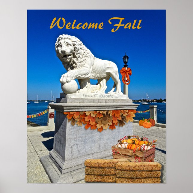 Welcome Fall Coastal St Augustine Florida Poster (Front)