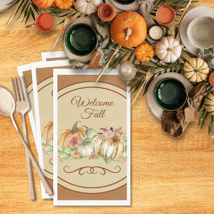 Welcome Fall Elegant Paper Guest Towel Napkins