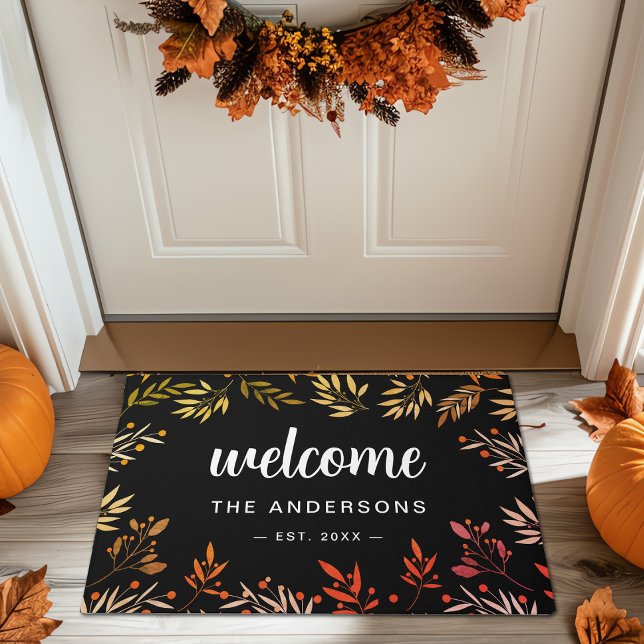 Welcome Fall Foliage Family Name  Doormat (Creator Uploaded)