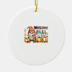 Welcome Fall Gnomes Classic T-Shirt.png Ceramic Tree Decoration