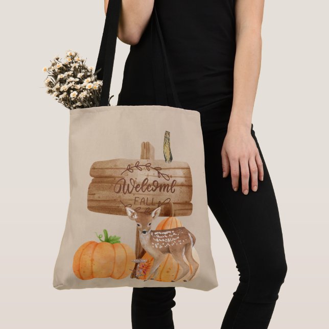 Welcome Fall Home Decor Tote Bag (Close Up)