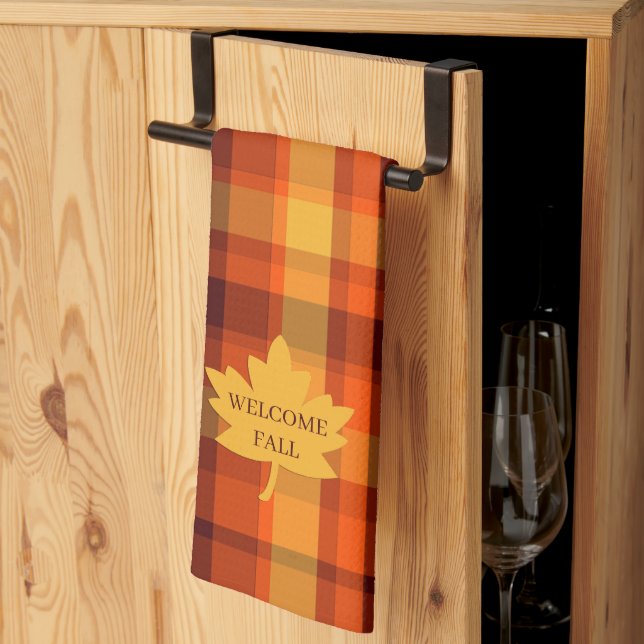 Welcome Fall Kitchen Towel Decor (Thirds Fold)