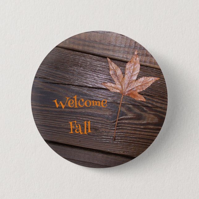 Welcome Fall Leaf Button (Front)