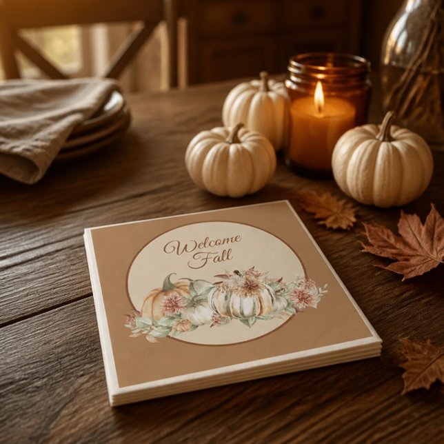 Welcome Fall Pretty Paper Napkins (Creator Uploaded)