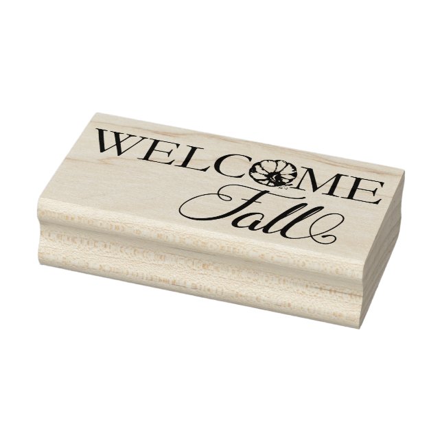 Welcome Fall Pumpkin Rubber Stamp (Stamp)