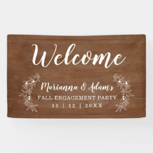 Welcome Fall Wedding Engagement Party Wood Banner