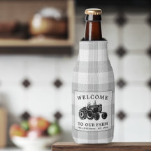 Welcome Family Name Farm Tractor White Plaid