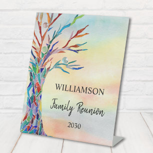 Welcome Family Tree Family Reunion Pedestal Sign