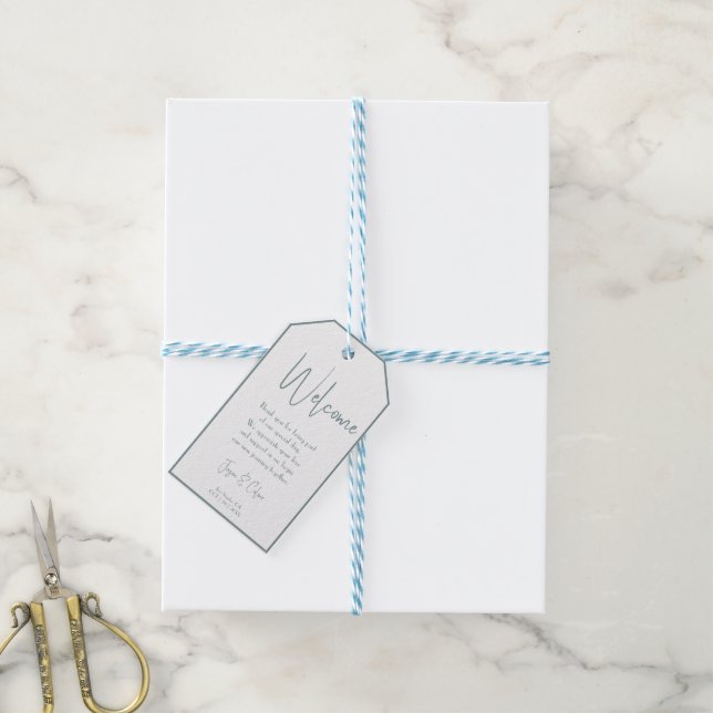 Welcome Favour Party Gift Tag (With Twine)