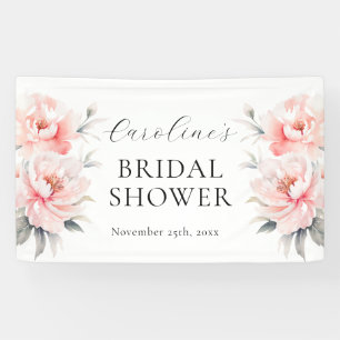 WELCOME Floral Peonies Blush Pink BRIDAL SHOWER Banner