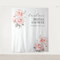 WELCOME Floral Peonies Blush Pink BRIDAL SHOWER